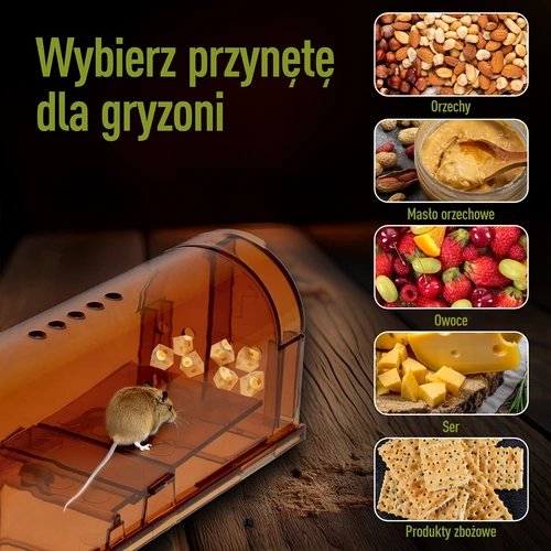 Παγίδα για ποντίκια – ζωντανής σύλληψης, διάφανη, 2 τεμ. - 6