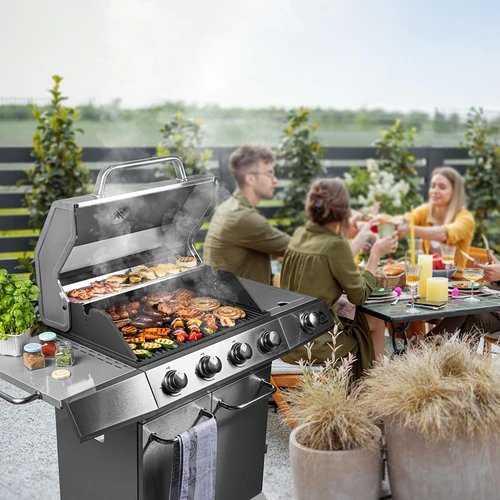 Ψησταριά αερίου dragON BBQ201, 18,8 kW, ασημί - 3