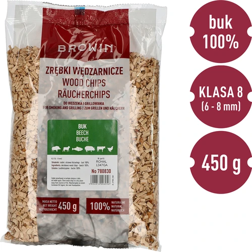 Ροκανίδια για κάπνισμα/ψήσιμο, οξιά, 450 g, κλ. 8 - 3