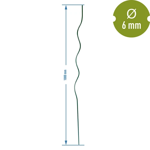 Σπειροειδής ατσαλένιος πάσσαλος 1m x 6mm - 2