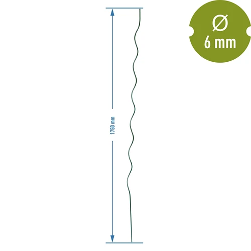 Σπειροειδής ατσάλινος πάσσαλος 1,75 m x 6 mm - 2