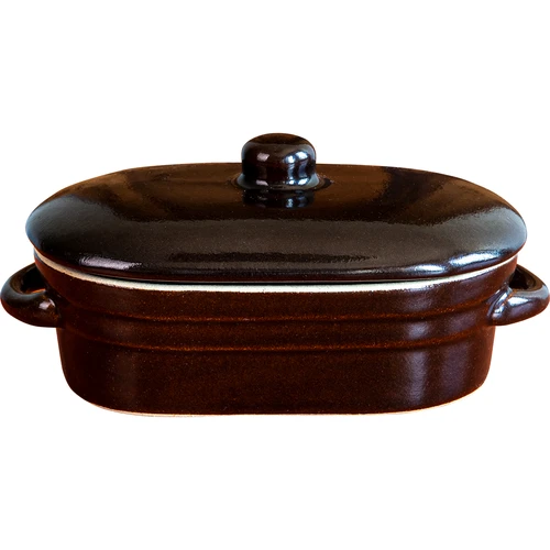 Stoneware - δοχείο για λαρδί, επιμήκες με καπάκι 0,75L