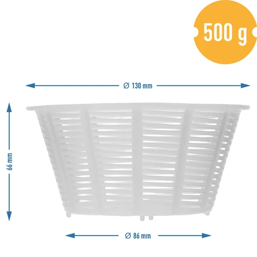 Στρογγυλό καλούπι τυροκομίας Ø 13 x 7 cm για 500 g - 4