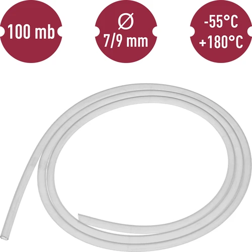 Σωληνάκι σιλικόνης fi 7/9mm -55 +180°C ανά μέτρο - 2