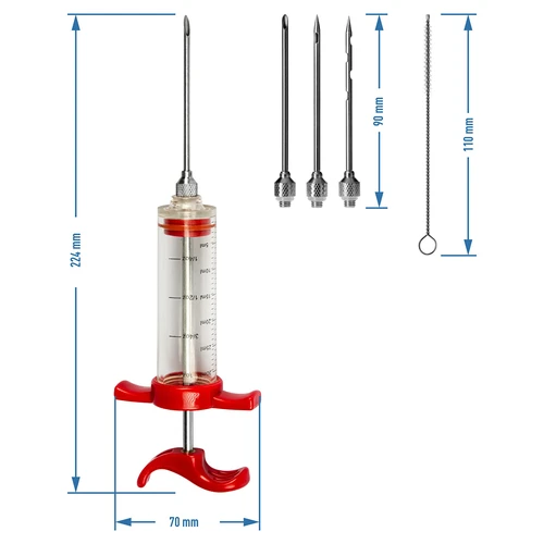 Σύριγγα έγχυσης 30ml + 3 βελόνες + βούρτσα καθαρισμού - 7