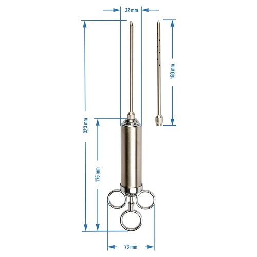 Σύριγγα έγχυσης από ανοξείδωτο ατσάλι 60 ml + 2 βελόνες - 11