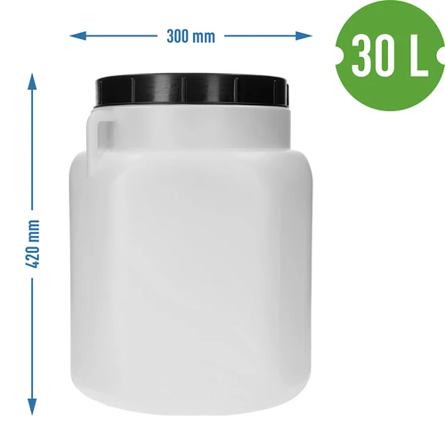 Τετράγωνο βαρέλι 30 L, λευκό, με χερούλια, Sterk - 10