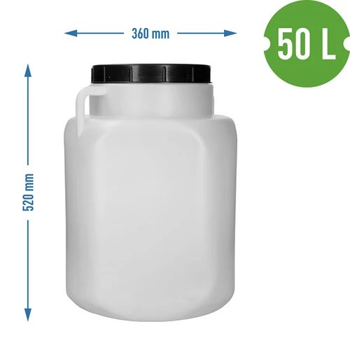 Τετράγωνο βαρέλι για 50 L, λευκό, με χειρολαβές 50 L - 10