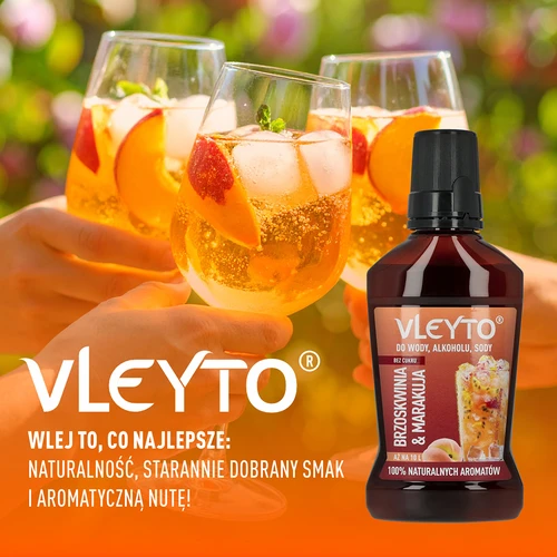 VLEYTO Ροδάκινο & Μαρακούγια – γευστική εσάνς με φυσικά αρώματα, 250 ml - 6