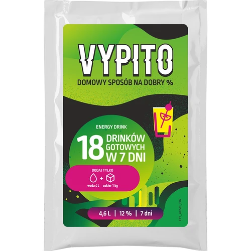 VYPITO 12%, φακελάκι για 18 κοκτέιλ - Ενεργειακό ποτό, 126 g