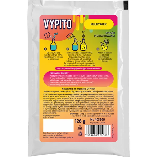 VYPITO 12%, φακελάκι για 18 κοκτέιλ – Multitropic, 126g - 2