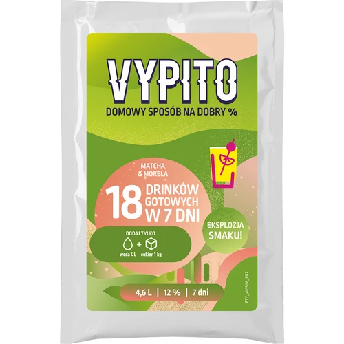 VYPITO 12%, φακελάκι για 18 ποτά - Μάτσα-Βερίκοκο, 126g