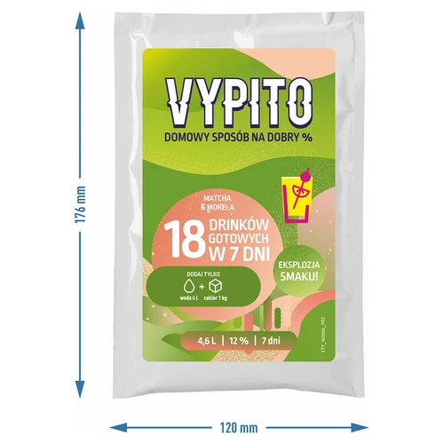 VYPITO 12%, φακελάκι για 18 ποτά - Μάτσα-Βερίκοκο, 126g - 4