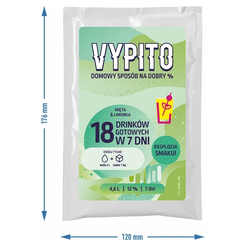 VYPITO 12%, φακελάκι για 18 ποτά – Μέντα-Λάιμ, 126g - 4