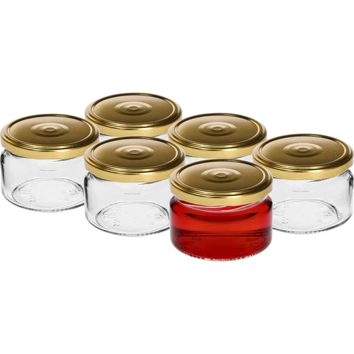 Χαμηλό βάζο 200 ml - με χρυσό καπάκι fi 82/6, 6 τεμ. - 2