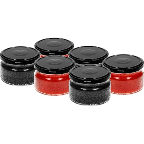Χαμηλό βάζο 200ml - με μαύρο καπάκι fi 82/6, 6 τεμ. - 3