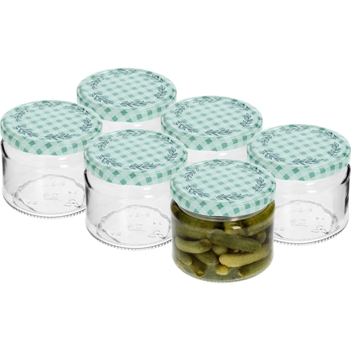 Χαμηλό βάζο 330 ml - με έγχρωμο καπάκι fi 82/6, 6 τεμ. - 2