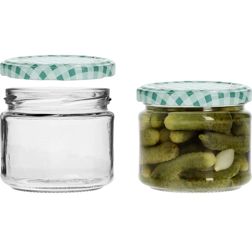Χαμηλό βάζο 330 ml - με έγχρωμο καπάκι fi 82/6, 6 τεμ. - 4