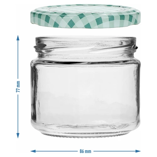 Χαμηλό βάζο 330 ml - με έγχρωμο καπάκι fi 82/6, 6 τεμ. - 6
