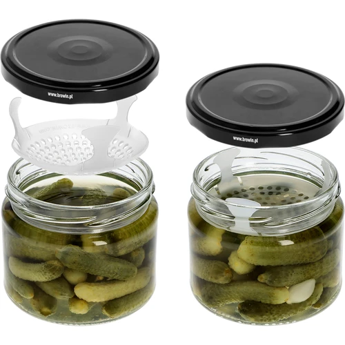 Χαμηλό βάζο 330 ml - με μαύρο καπάκι fi 82/6, 6 τεμ. - 6