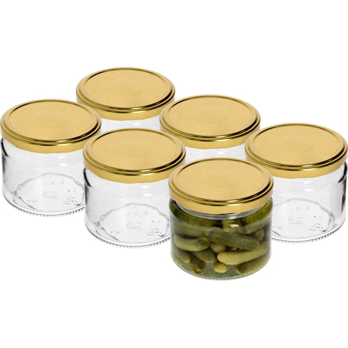 Χαμηλό βάζο 330ml - με χρυσό καπάκι fi 82/6, 6 τεμ. - 3