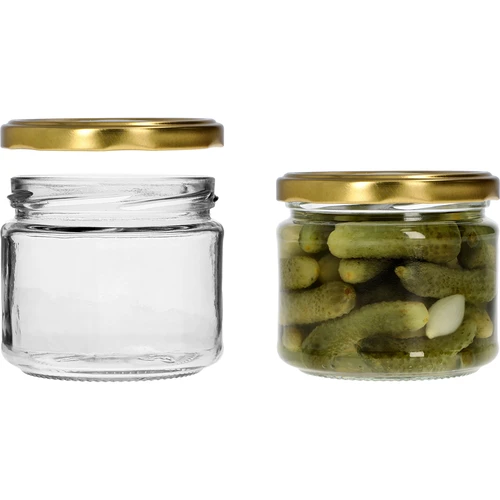 Χαμηλό βάζο 330ml - με χρυσό καπάκι fi 82/6, 6 τεμ. - 5