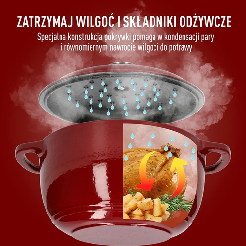 Χυτοσιδηρή κατσαρόλα εμαγιέ - μπορντό, 4 L - 6