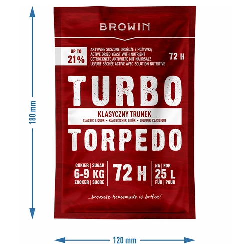 Ζύμες απόσταξης Turbo Torpedo 72h 21% - 120 g - 5