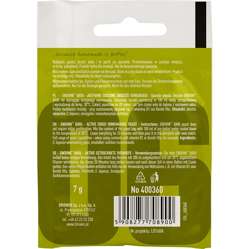 Ζύμες οινοποίησης Enovini® BAYA, 7 g - 2