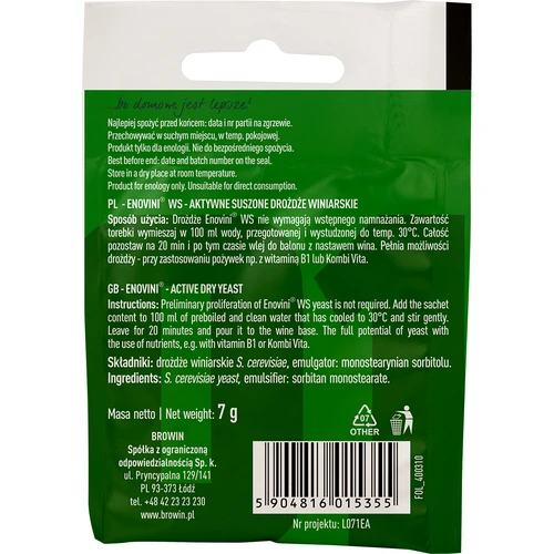 Ζύμες οινοποίησης Enovini® WS, 7 g - 2